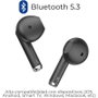 ZTE Buds 2 Auriculares Inalámbricos Bluetooth 5.3 con Estuche de Carga, 25h Autonomía Total, Control Táctil, Resistencia IPX4 al Agua, Color Negro - EB2201